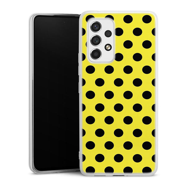 Coque pour Samsung A53 5G Jaune à Pois Noirs