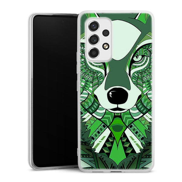 Coque Samsung Galaxy A53 5G Loup Vert Azteque