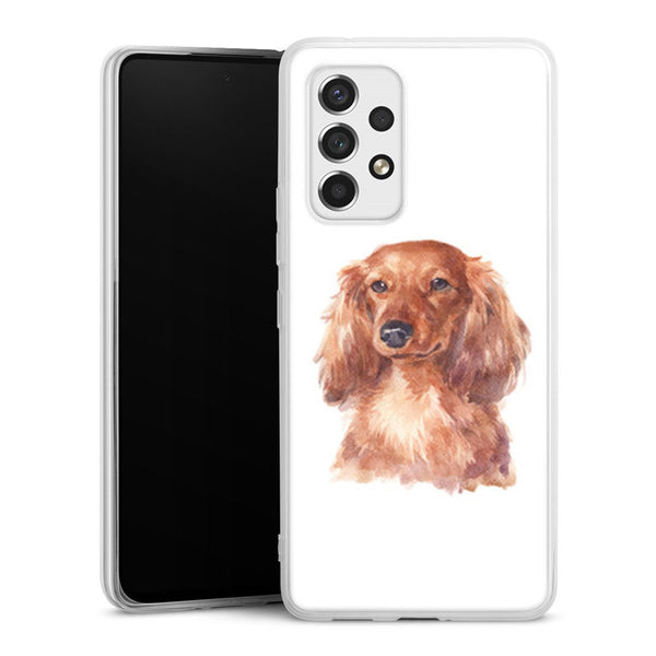 Coque Samsung Galaxy A53 5G Mon Teckel en Portrait