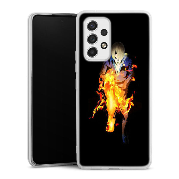 coque samsung A53 5G One Piece Sanji Jambe En Feu