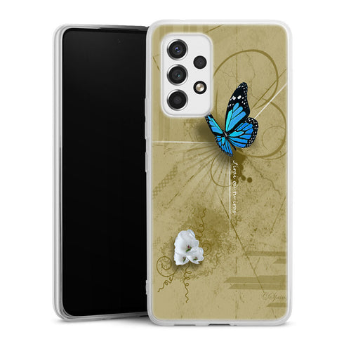 Coque Samsung Galaxy A53 5G Papillon Bleu