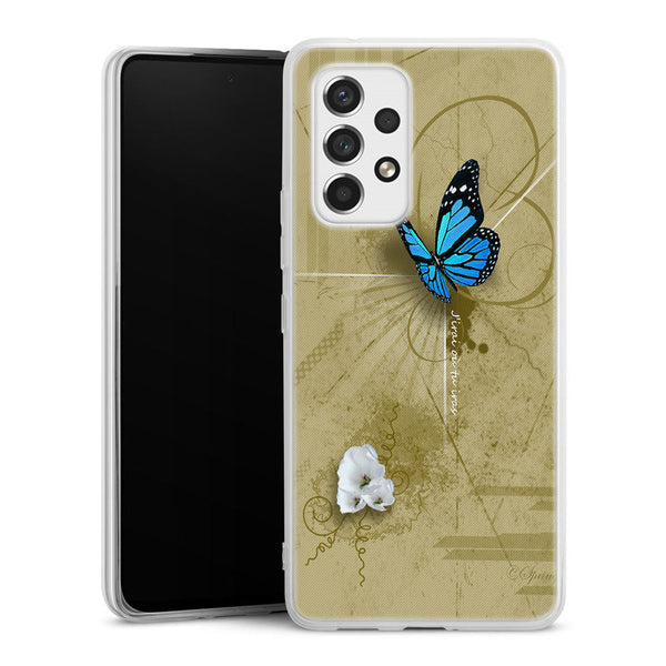 Coque Samsung Galaxy A53 5G Papillon Bleu