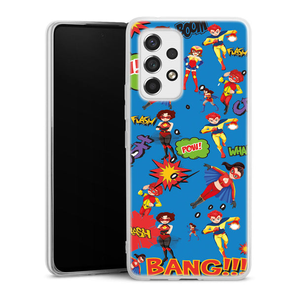 coque samsung A53 5G Super Heros Bleu