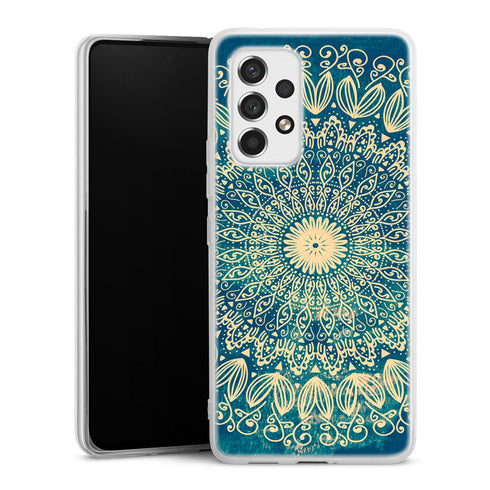Coque pour Samsung A53 5G Blue organic boho mandala