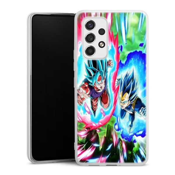 coque samsung A53 5G Goku blue Kaioken