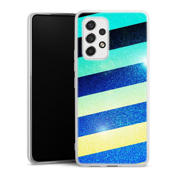 Coque pour Samsung A53 5G Striped colorful glitter