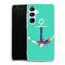 Coque Samsung A55 5G ancre florale turquoise