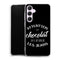 Coque Samsung A55 5g Attention le Chocolat fait retrecir les jeans