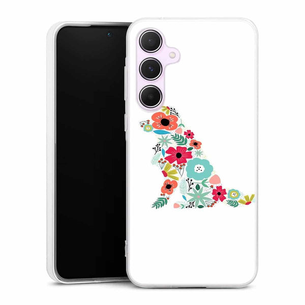 Coque Samsung A55 5G Border Collie floral