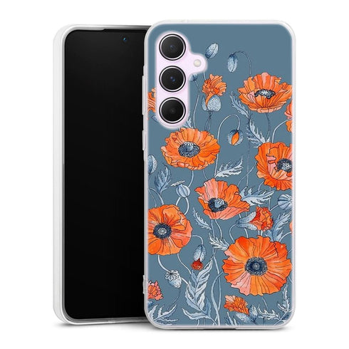 Coque Samsung A55 5G Coquelicots floral botanical art