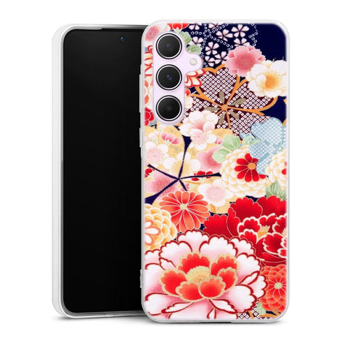 Coque Samsung A55 5G fleurs japonais antiques