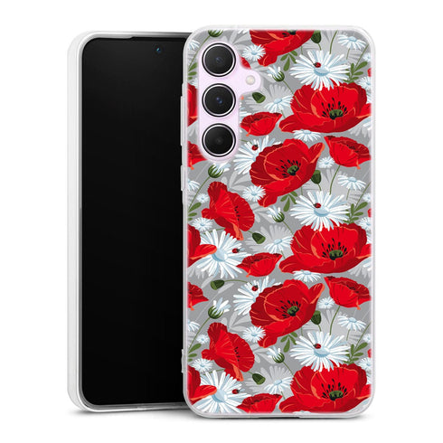 Coque Samsung A55 5G Motif de fleur rouge