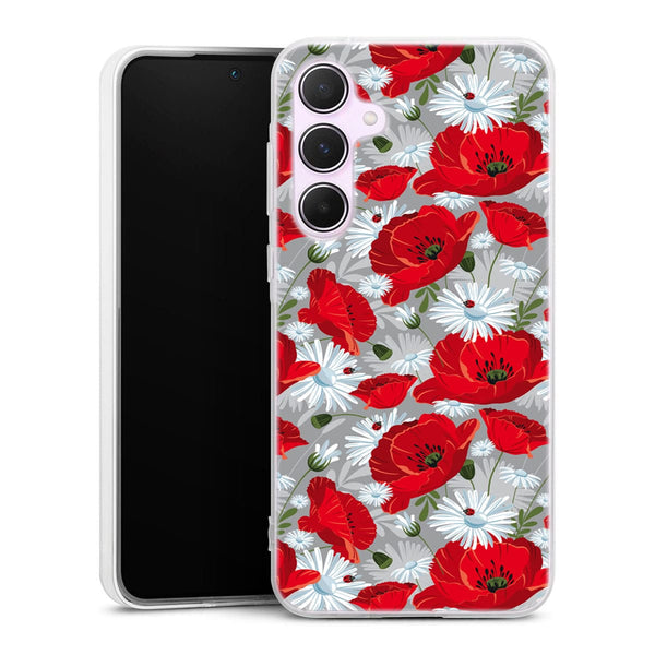 Coque Samsung A55 5G Motif de fleur rouge