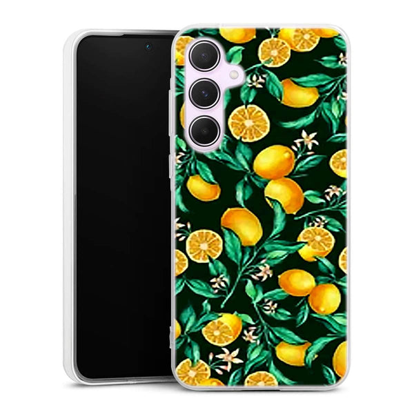 Coque Samsung A55 5G Orange sur Fond Noir