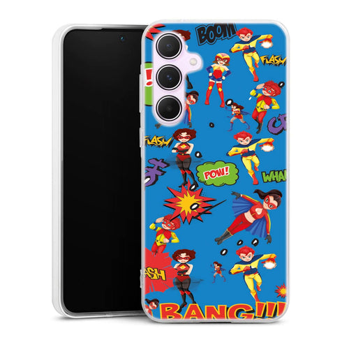 Coque Samsung Galaxy A55 Super Héros Bleu