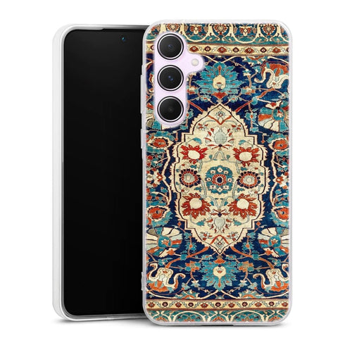 Coque Samsung A55 5G Tapis en soie persan Heriz ou Tabriz