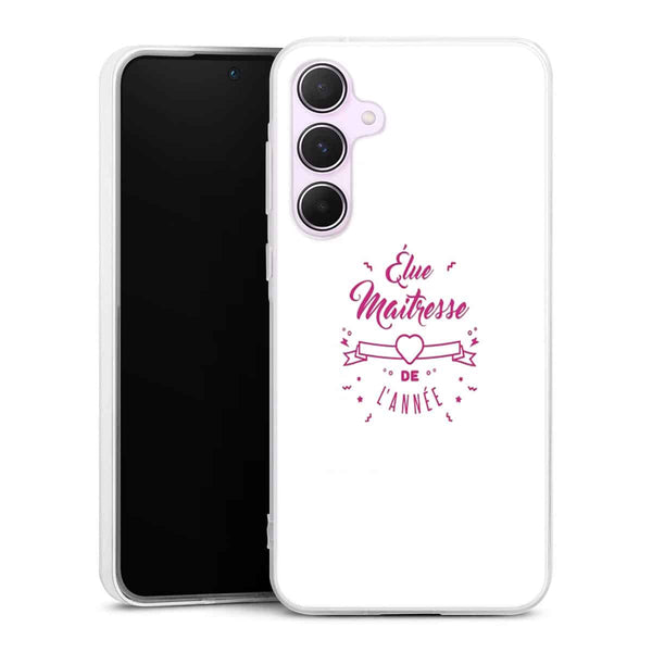 Coque Samsung A55 Elue maitresse de l'annee cadeau professeur