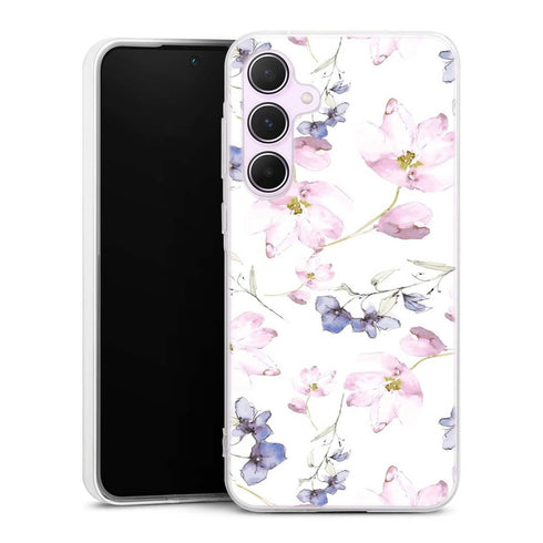 Coque Samsung A55 5G fleurs aquarelles