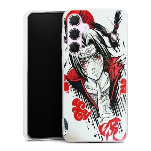 Coque Samsung Galaxy A55 itachi blood eyes raven akatsuki