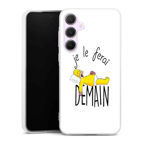 Coque portable Samsung A55 5g Je le Ferai demain Homer donuts