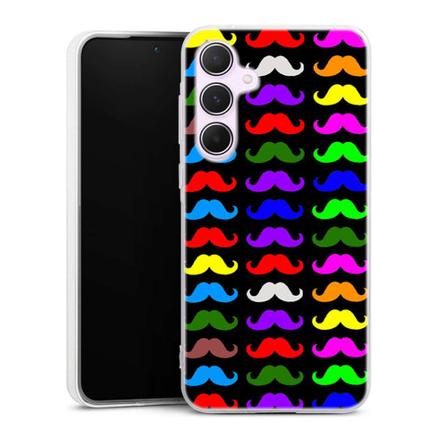 Coque Samsung A55 5g Moustaches Multicouleurs