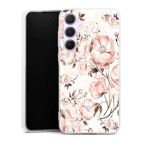 Coque Samsung A55 5G Roses et pivoines victoriennes