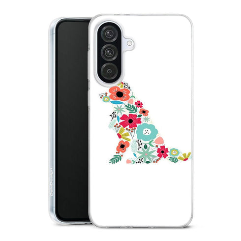 Coque Samsung Galaxy A56 5G Border Collie floral | Housse silicone, antichocs, protection optimale - Motif floral et Chien