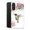 Coque Samsung Galaxy A56 5G Colibri et fleurs aquarelle | Housse silicone, antichocs, protection optimale - Motif floral