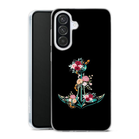 Coque Samsung Galaxy A56 5G Fleurs d'ancre | Housse silicone, antichocs, protection optimale - Motif floral