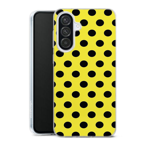 Coque pour Samsung A56 5G Jaune à Pois Noirs