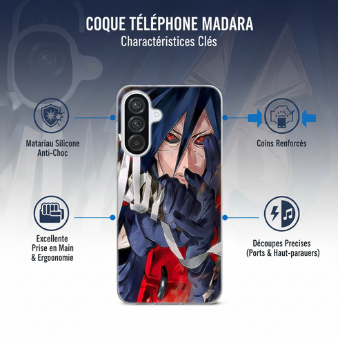 Protection pour téléphone Samsung a56 style Manga Madara, en silicone renforcé, une idée cadeau pour Paques