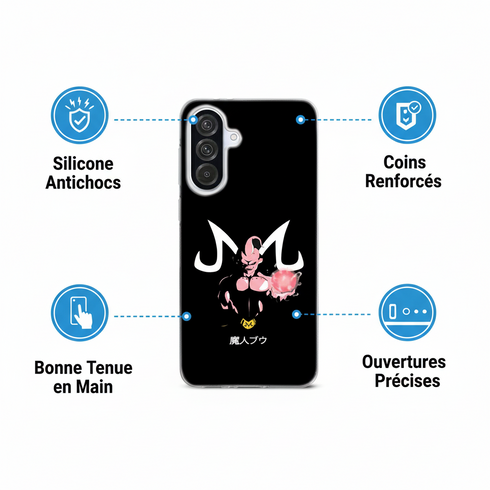 Personnage Manga Dragon Ball Majin Buu personnalisé sur une coque samsung A56 5G, votre idée cadeau au mois de juillet