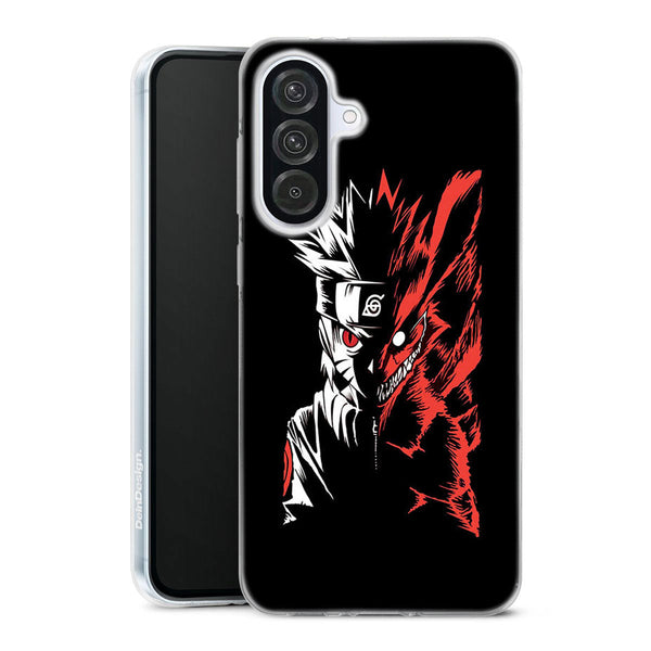 coque samsung A56 5G Naruto Vs Kyubi Renard demon a 9 Queues, housse de protection silicone anti-chocs, rouge, noir, blanc, pour les fans de Manga et personnages fan art animé, idée cadeau noel et anniversaire