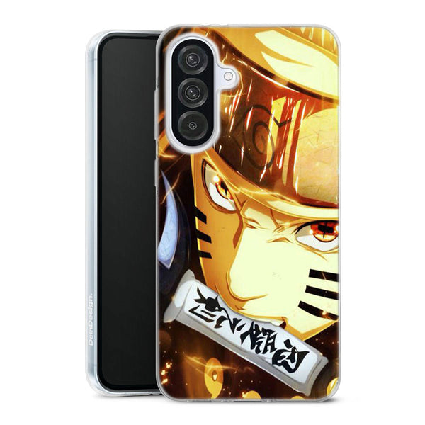 coque samsung A56 5G Naruto Dents Serrees, protection pour cadeau anniversaire garçon 16 ans, en silicone tpu de couleur jaune et noire