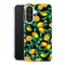 Coque Samsung Galaxy A56 5G Orange sur Fond Noir | Housse silicone, antichocs, protection optimale - Motif floral