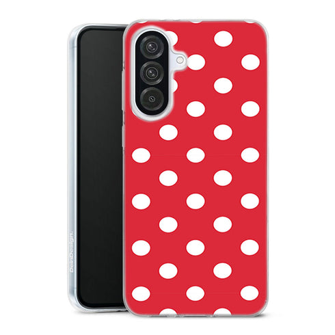 Coque pour Samsung A56 5G Rouge à Pois