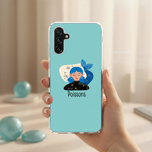 coque téléphone antichoc pas chère et élégante signe astrologique Poissons pour Samsung galaxy a56 5G