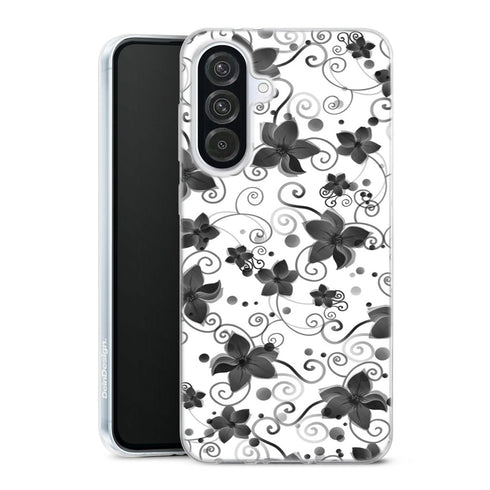 Coque Samsung Galaxy A56 5G Black Flower | Housse silicone, antichocs, protection optimale - Motif floral noir