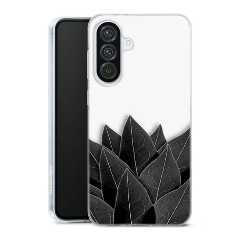 Coque Samsung Galaxy A56 5G Black Leaves | Housse silicone, antichocs, protection optimale - Motif floral noir