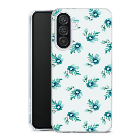 Coque Samsung Galaxy A56 5G Blue Flowers | Housse silicone, antichocs, protection optimale - Motif floral bleu