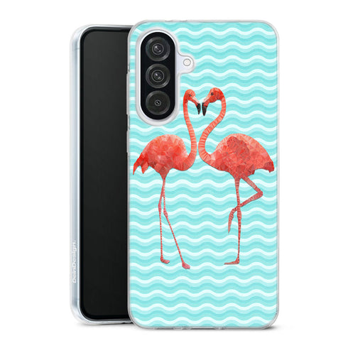 Coque pour Samsung A56 5G Flamingo love