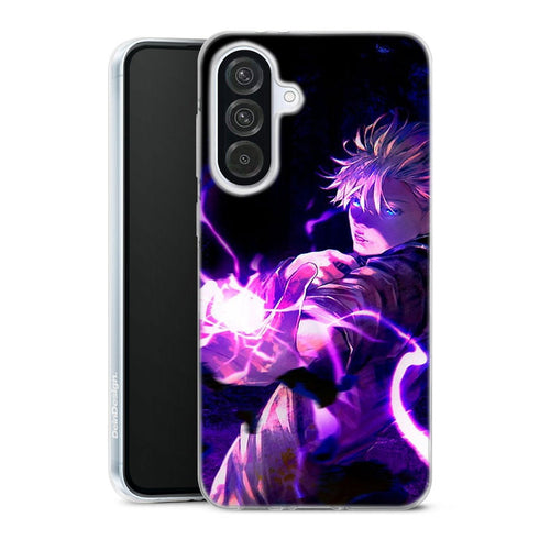 coque samsung A56 5G Gojo Satoru fond noir