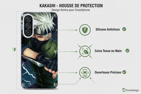 Protection Manga pour samsung A56 5G Kakashi Gothique, personnage manga pour ado