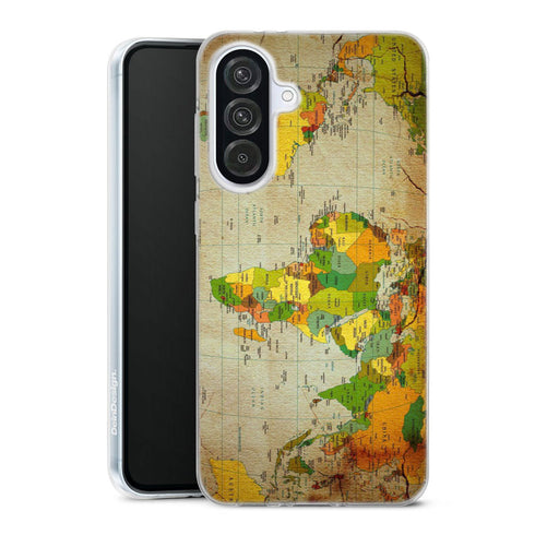 Coque Samsung Galaxy A56 5G Mappemonde | Housse silicone, antichocs, protection optimale - Motif floral