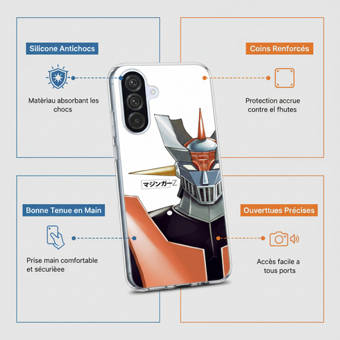 coque de protection samsung A56 5G Mazinger Z, style Goldorak