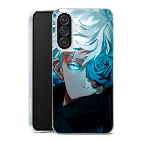 coque samsung A56 5G Mignon satoru gojo, pour les fans de personnage Manga Jujutsu Kaisen, protection smartphone ultra resistante aux chocs.