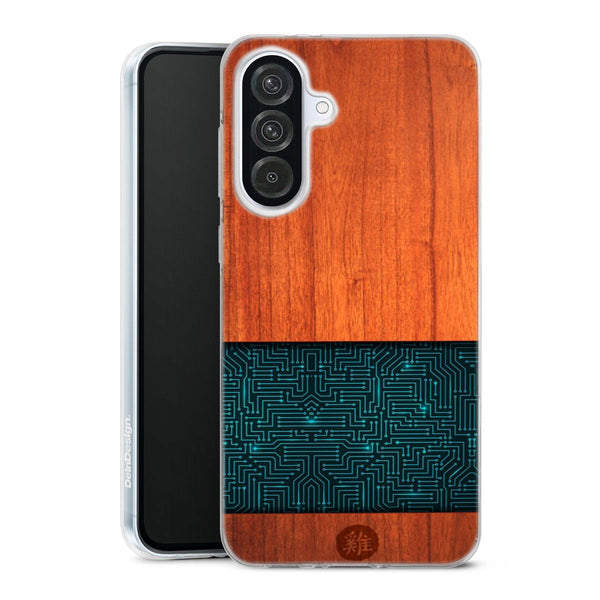Coque Samsung Galaxy A56 5G Natural Wooden Wood Bamboo | Housse silicone, antichocs, protection optimale - Motif floral