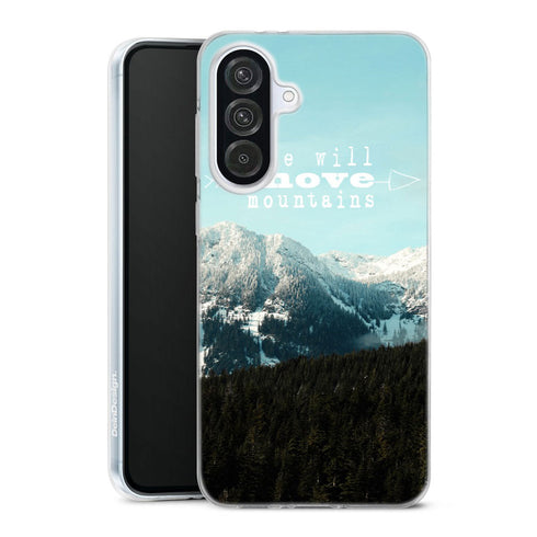 Coque Samsung Galaxy A56 5G She Will Move Mountains | Housse silicone, antichocs, protection optimale - Motif floral