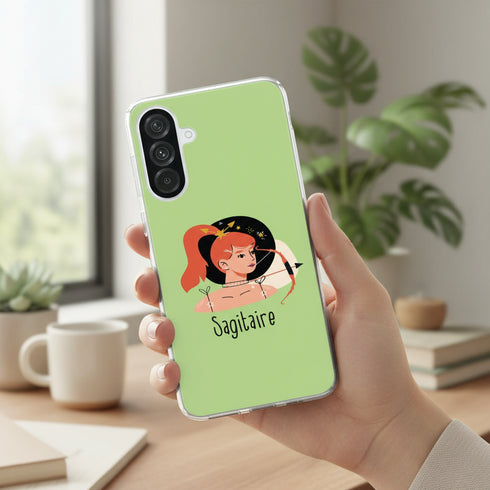 coque téléphone antichoc pas chère pour femme motif signe astrologique Sagitaire pour Samsung galaxy a56 5G
