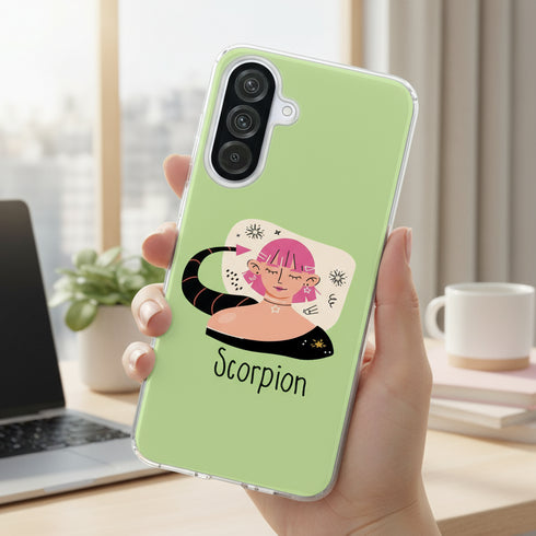 coque téléphone antichoc pas chère et solide pour Samsung a56 5G motif signe Astro Scorpion pour les femmes